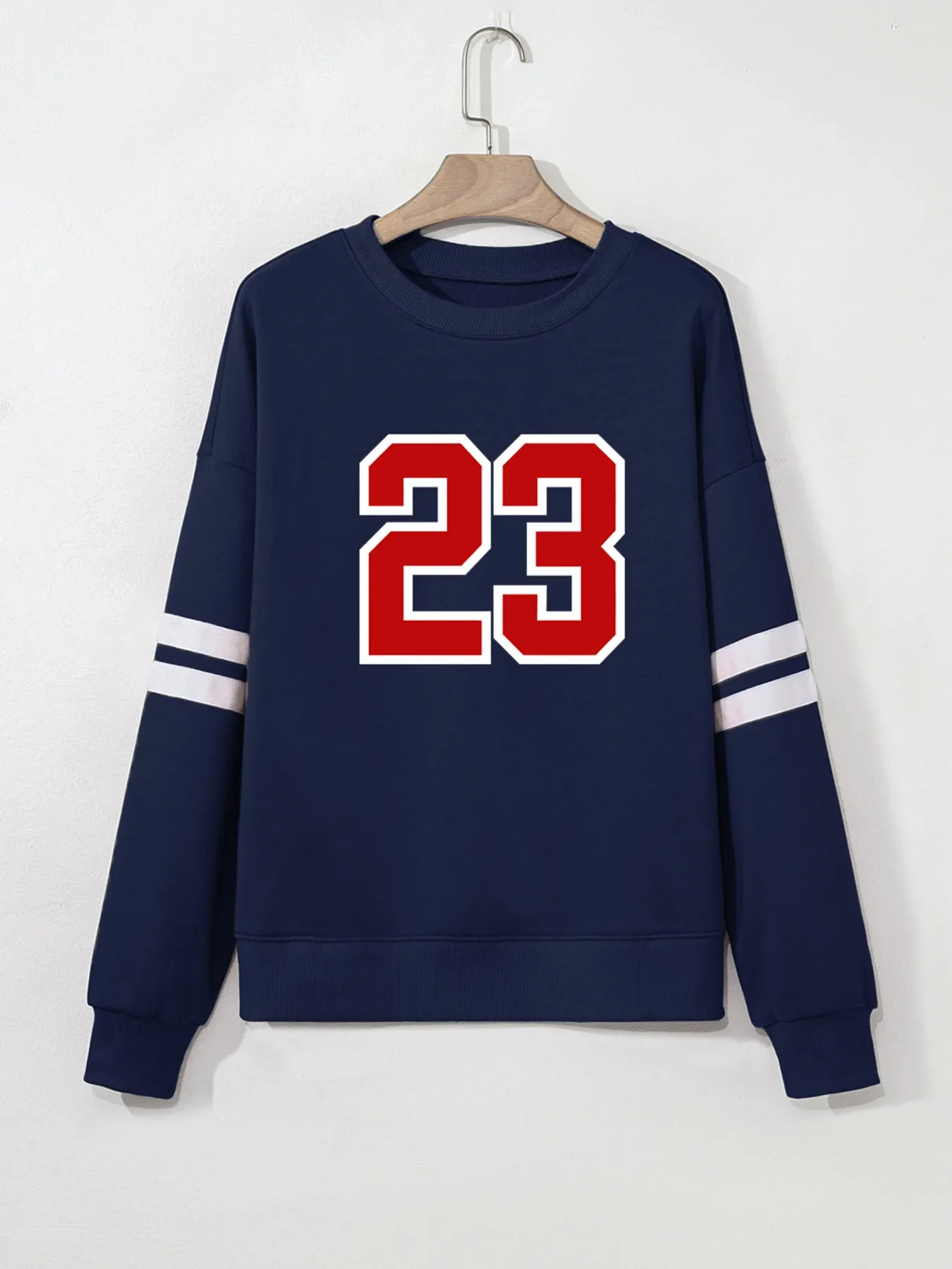 Number 23 Graphic Sweatshirt with Side Stripes - Image 2