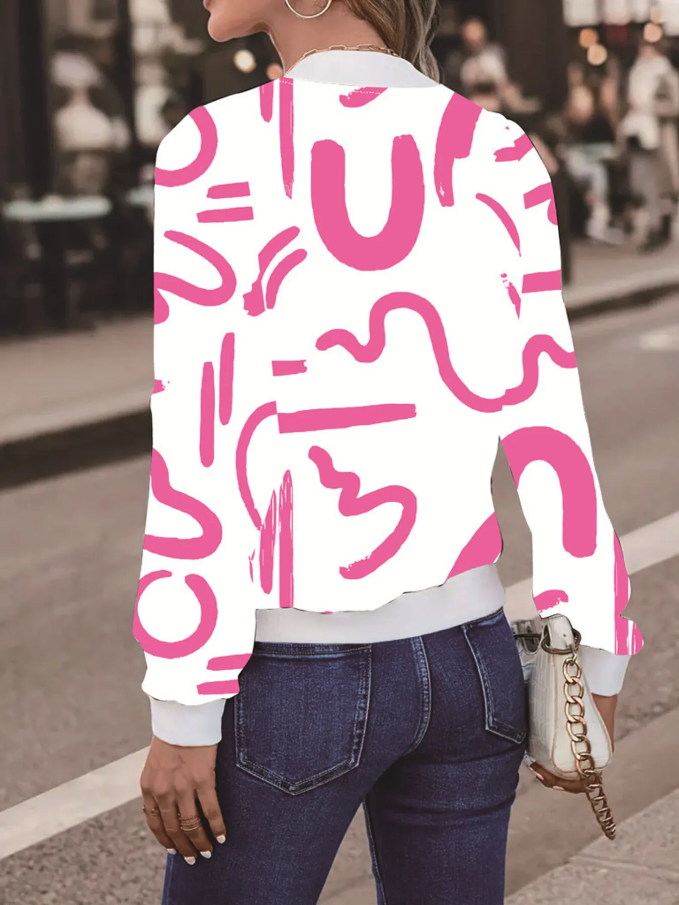 Number Print Zip Up Jacket - Image 13