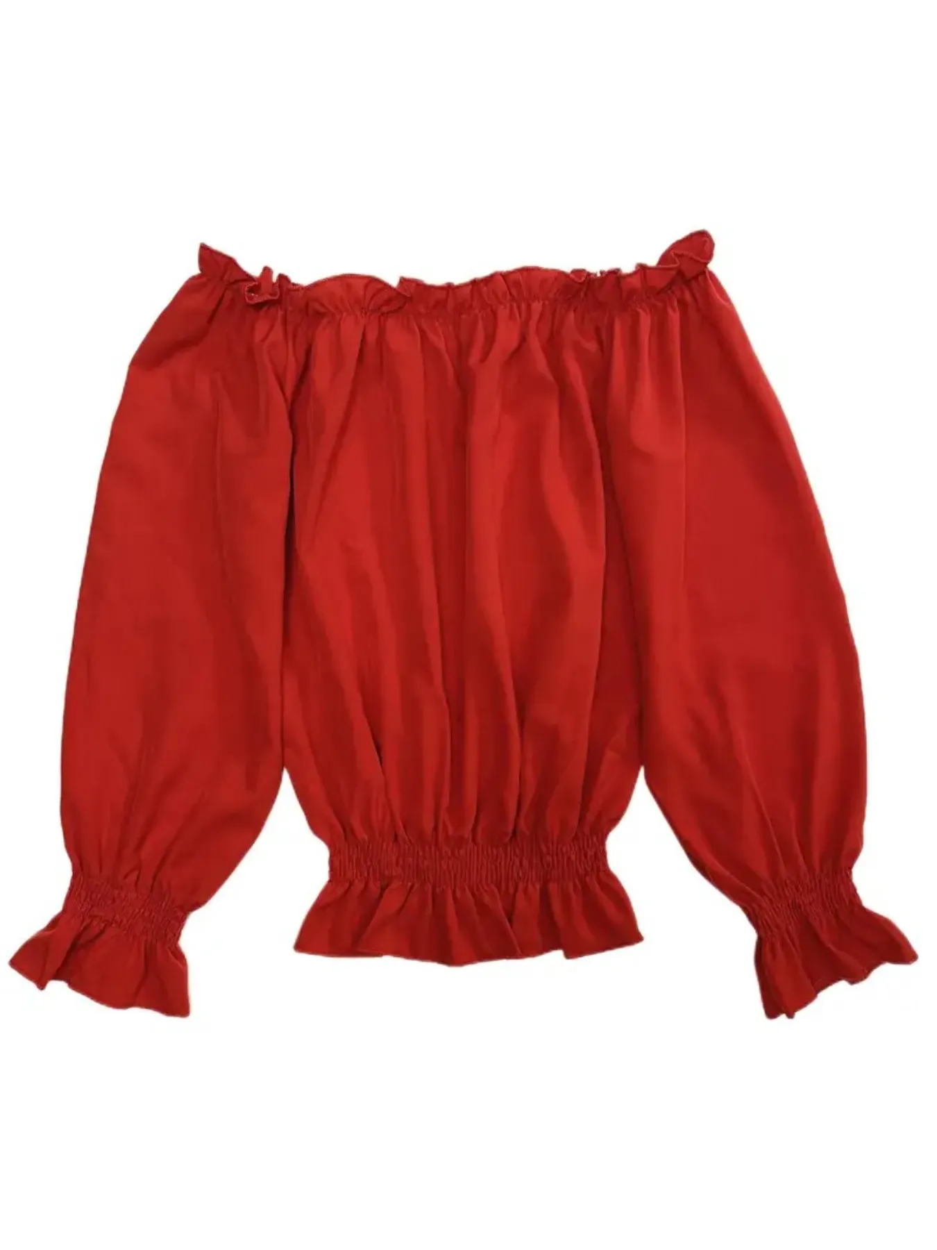 Off-Shoulder Flounce Sleeve Blouse - Image 2