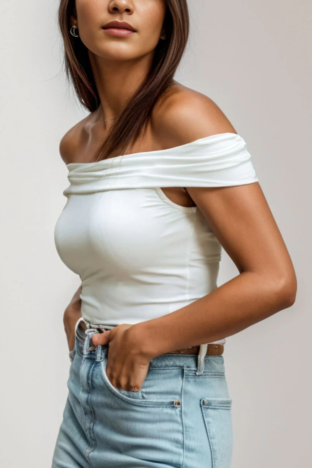 Off-Shoulder Short Sleeve Blouse - Image 2