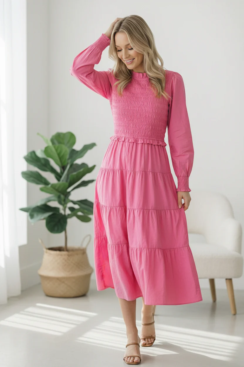 On a Sugar Rush Smocked Midi Dress - Image 4