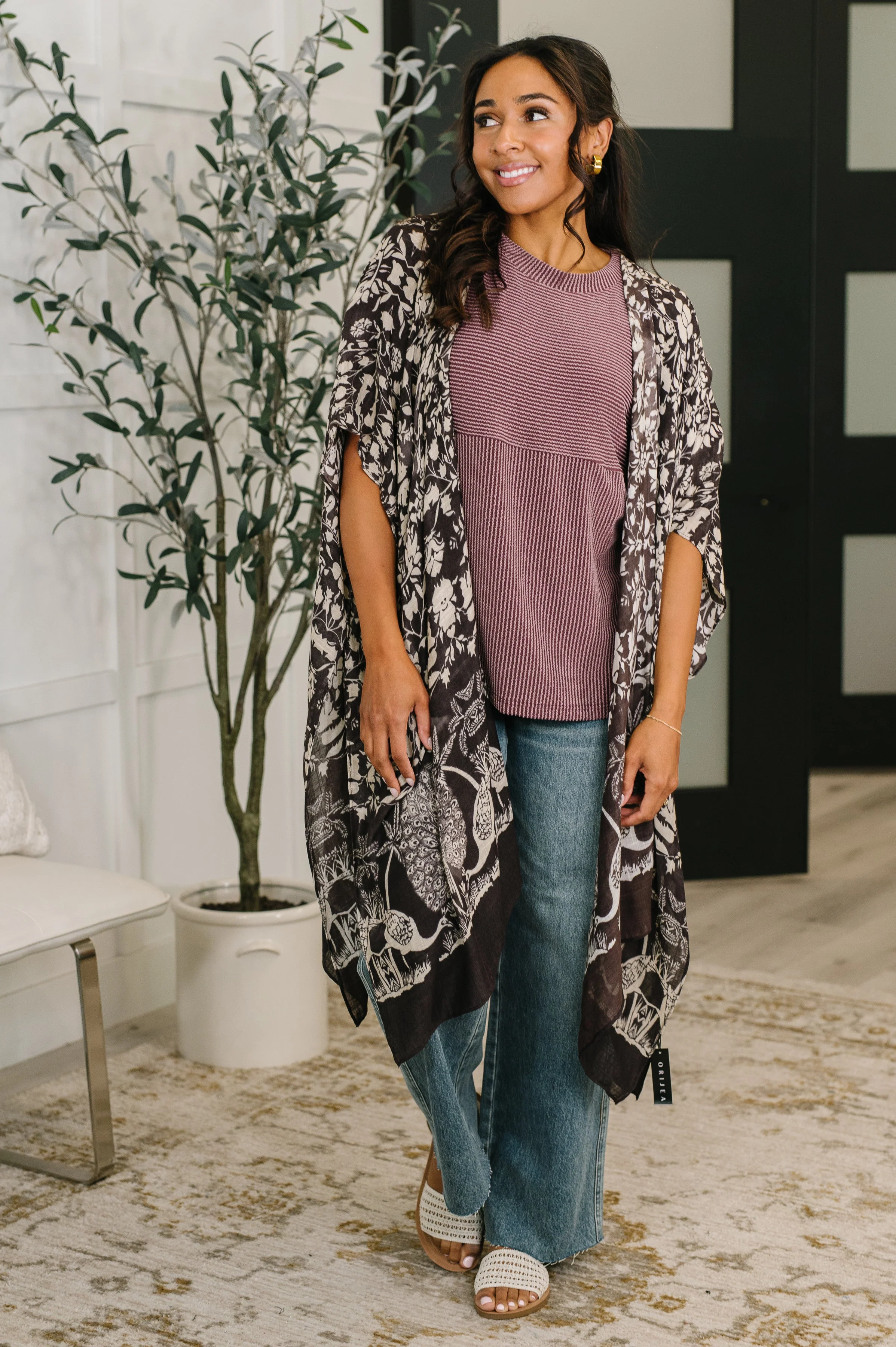 On Repeat Cable Ribbed Knit Tee - Image 3