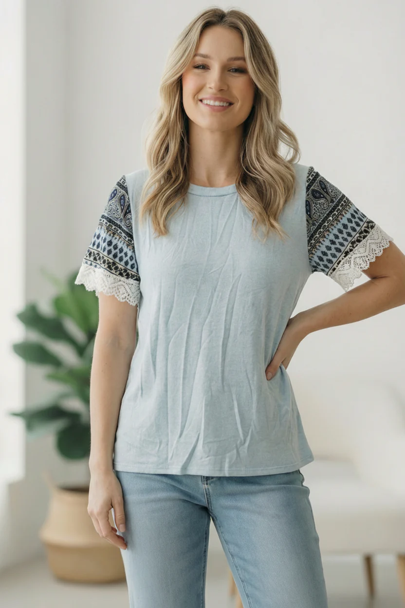 On the Soft Horizon Boho Tee - Image 2