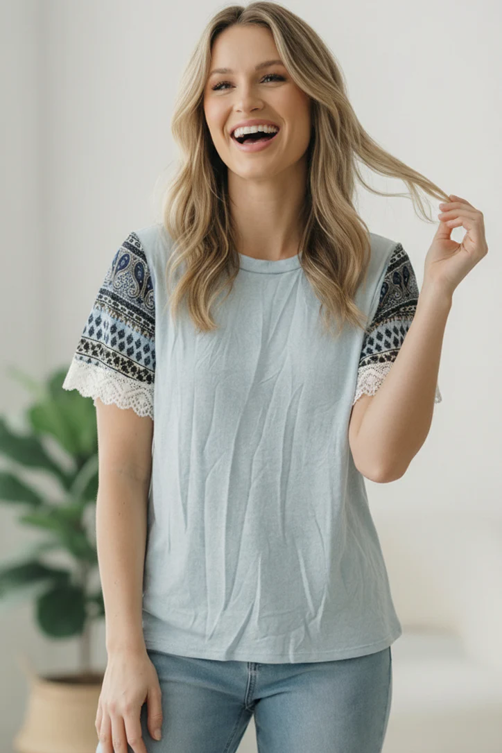 On the Soft Horizon Boho Tee - Image 3