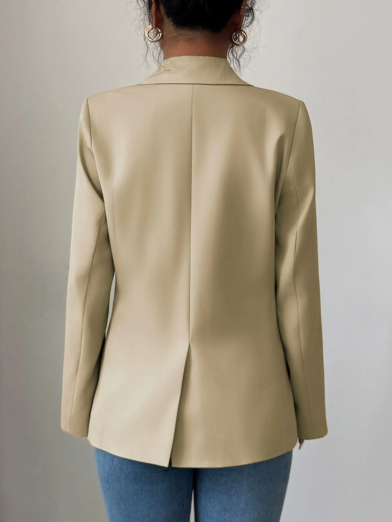 One Button Lapel Collar Blazer - Image 3