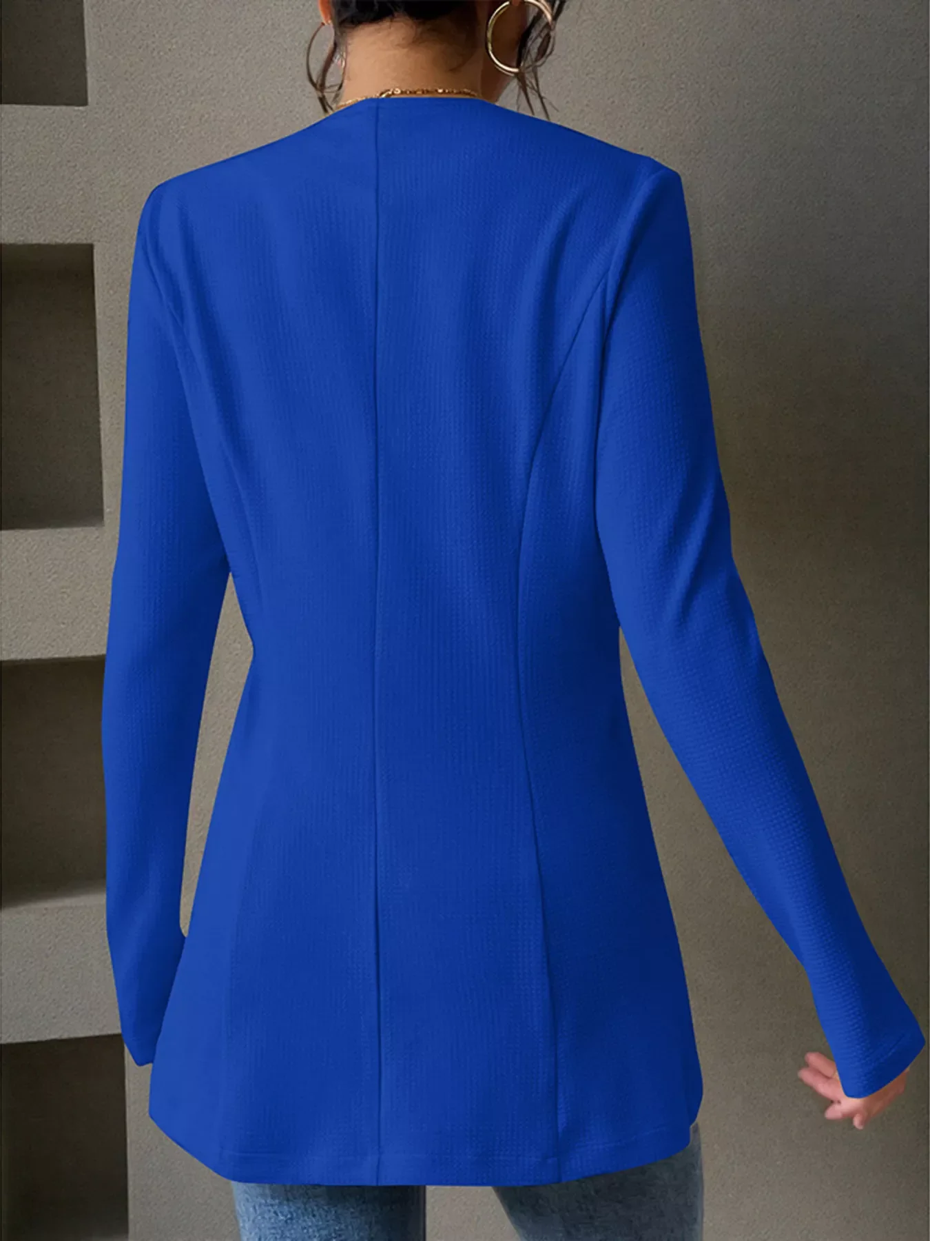 One Button Long Sleeve Blazer - Image 4