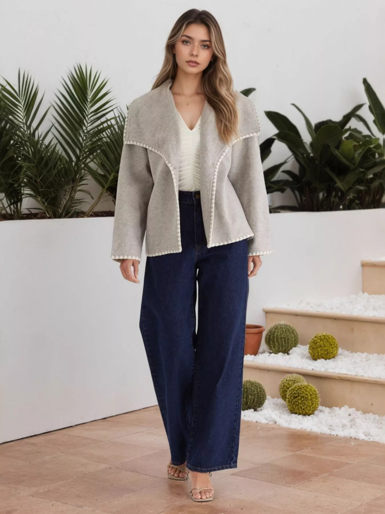 One Button Long Sleeve Outerwear - Image 4