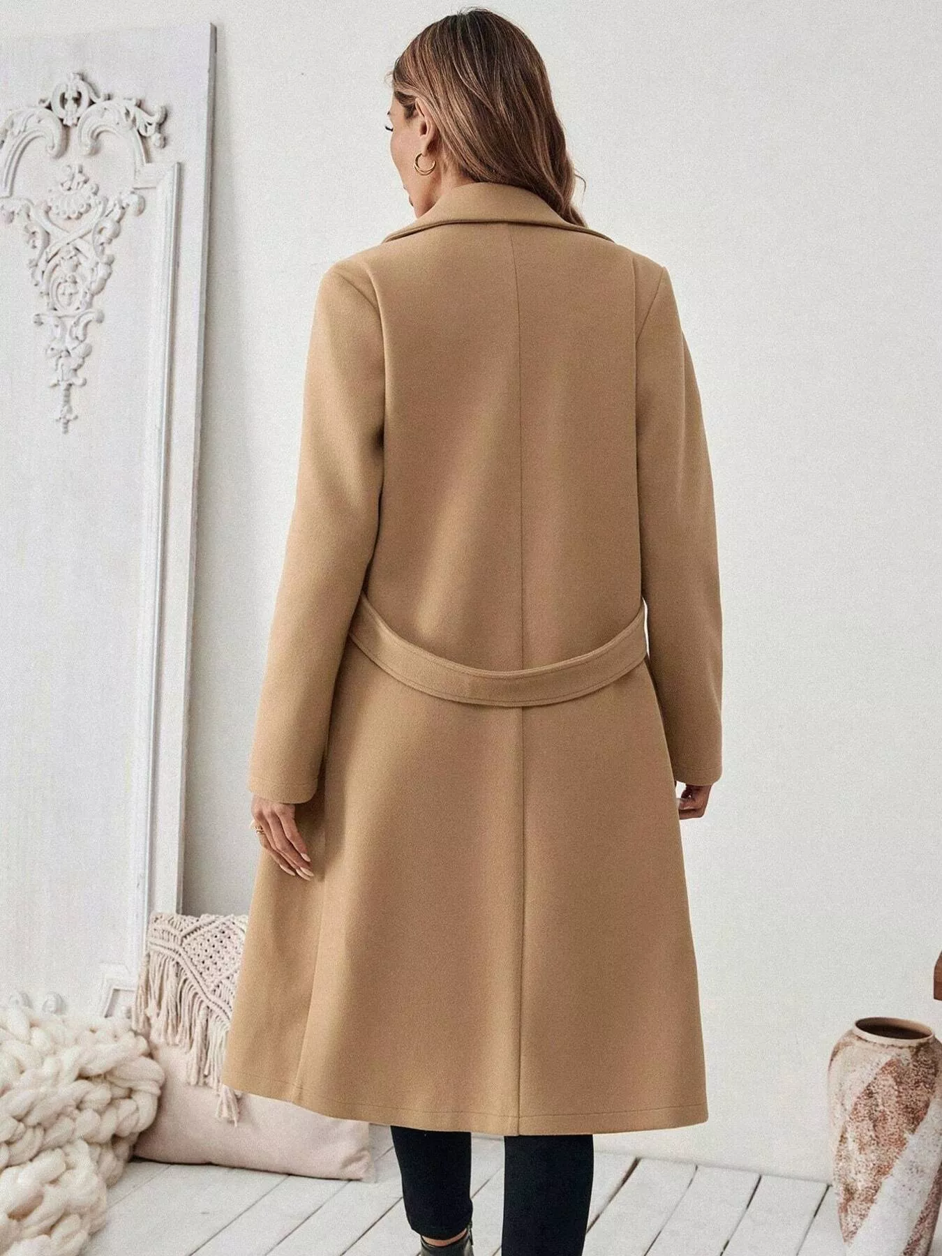 One Button Wool Blend Overcoat - Image 3