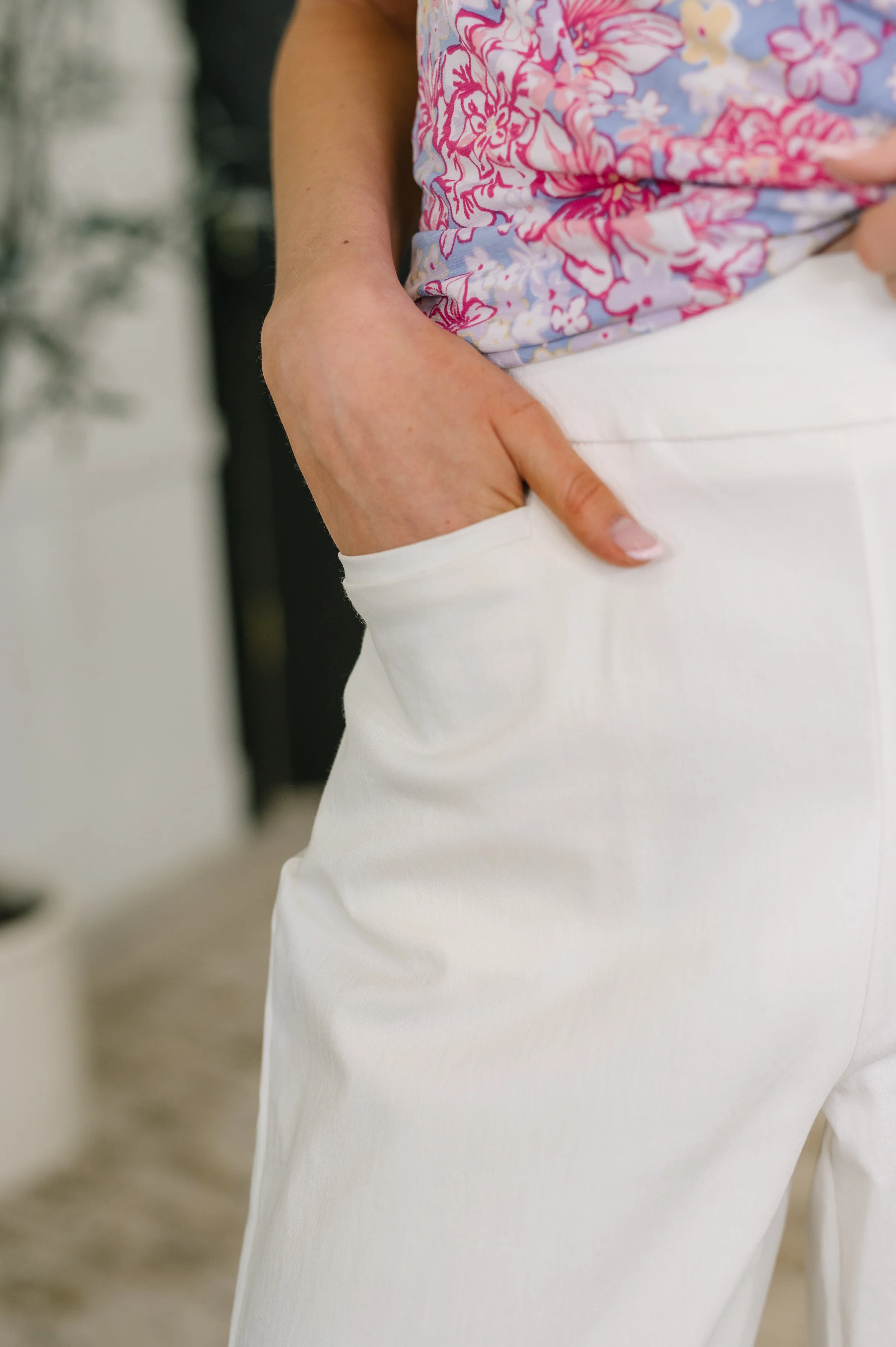 Only Pair High Waisted Wide Leg Bottoms in Off White - Image 2