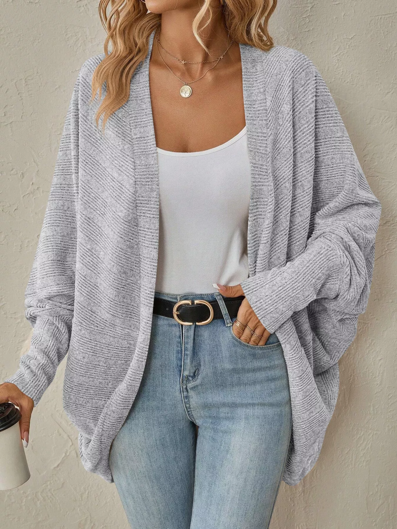 Open Front Cocoon Cardigan - Image 10