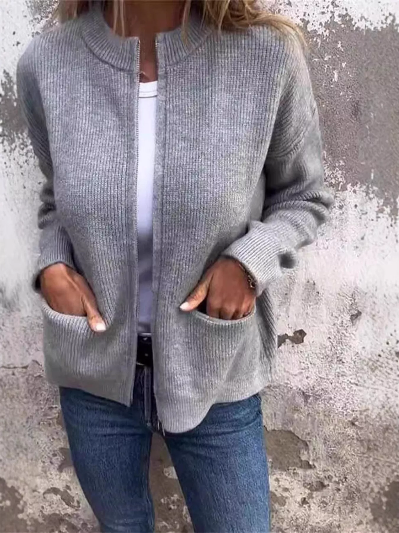 Open Front Drop Shoulder Cardigan - Image 4