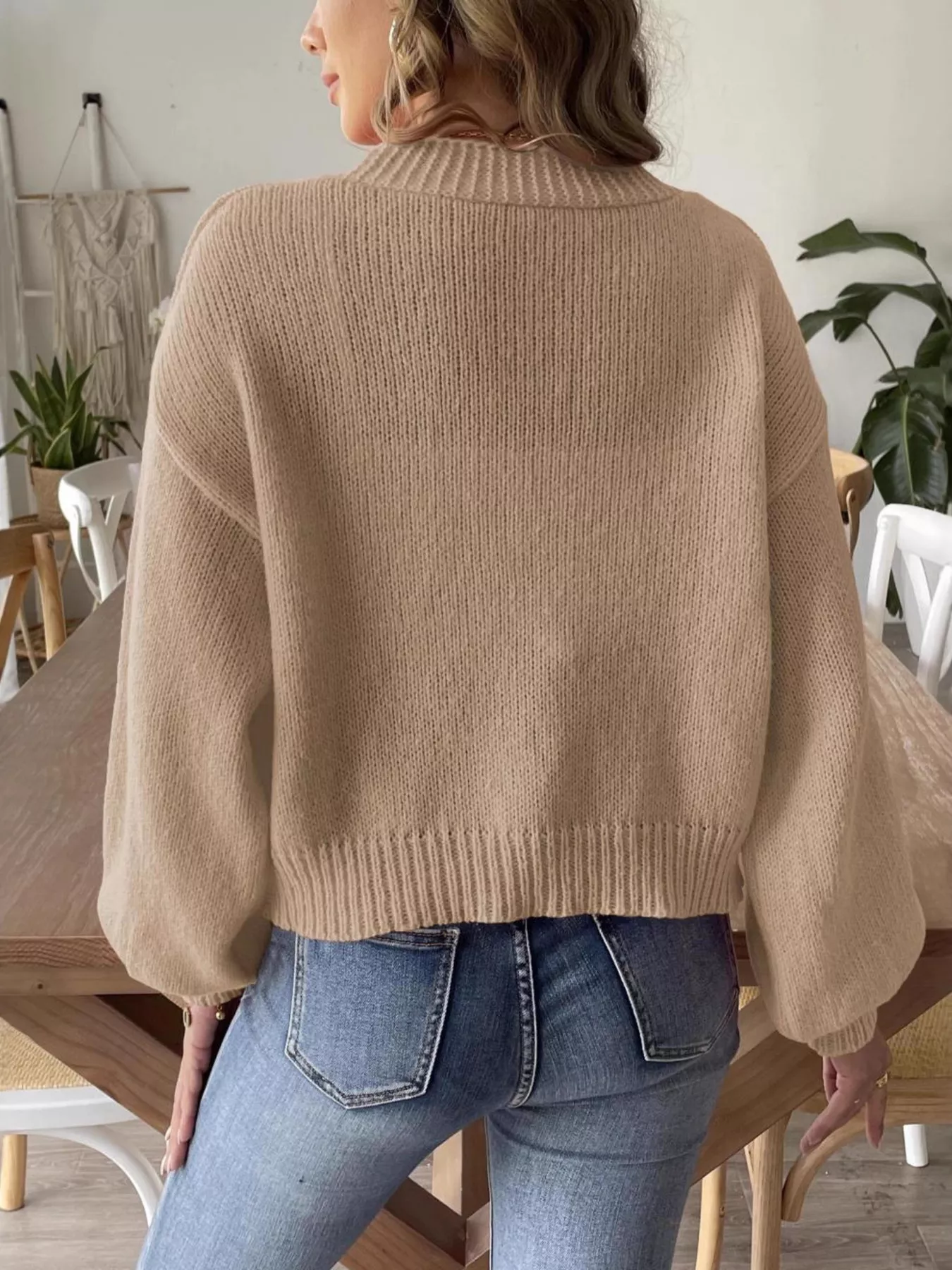 Open Front Dropped Shoulder Cardigan - Image 3