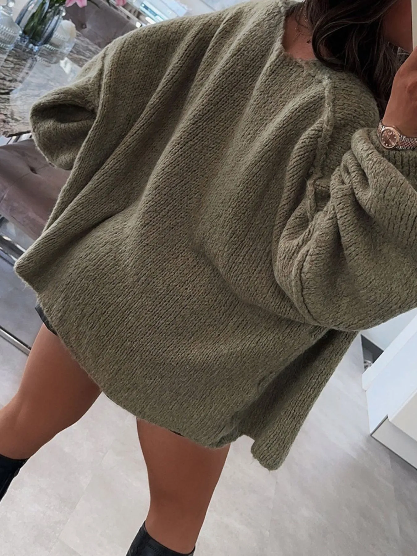 Open Front Dropped Shoulder Cardigan - Image 3