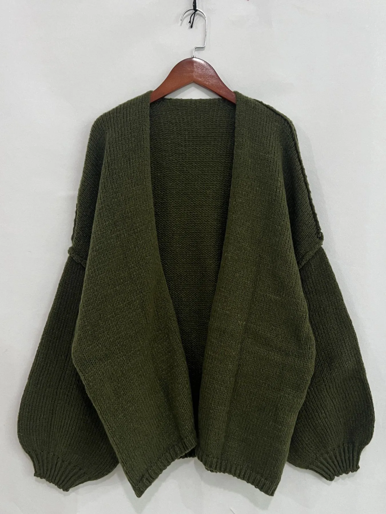 Open Front Dropped Shoulder Cardigan - Image 4