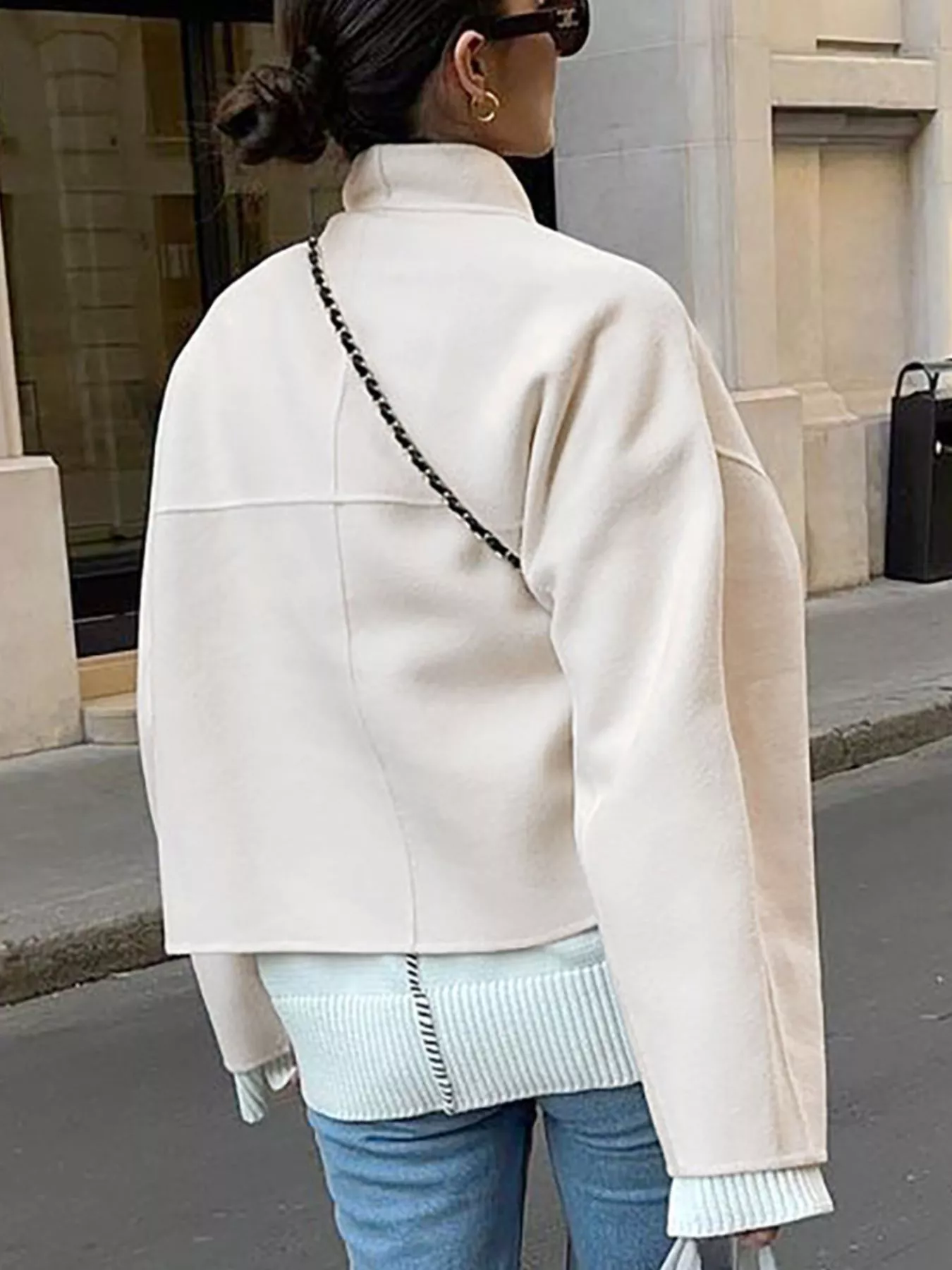 Open Front Dropped Shoulder Outerwear - Image 3