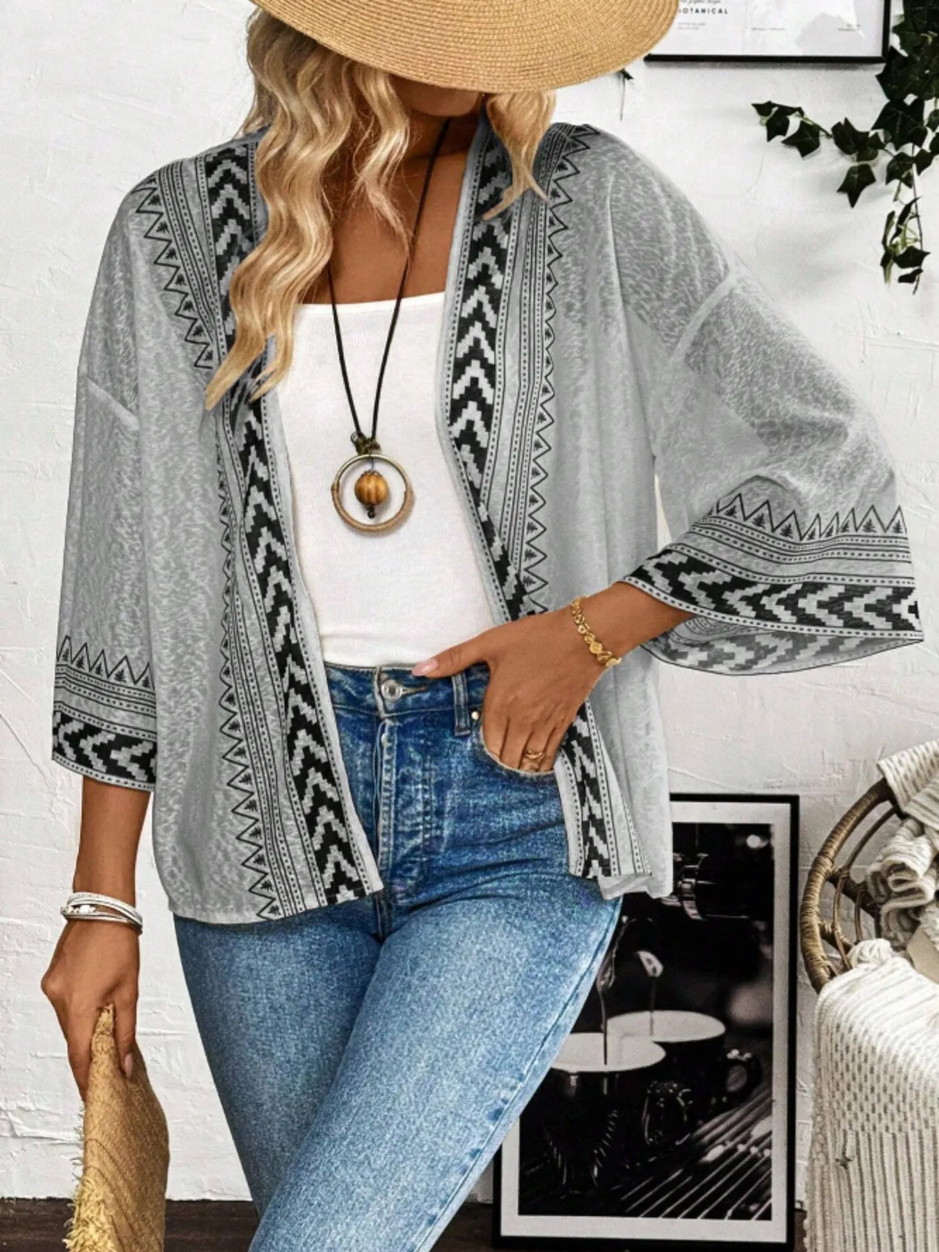 Open Front Kimono Cardigan - Image 4