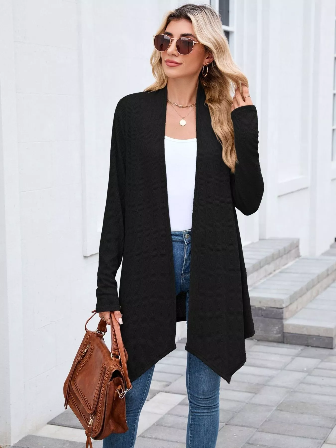 Open Front Long Cardigan - Image 32