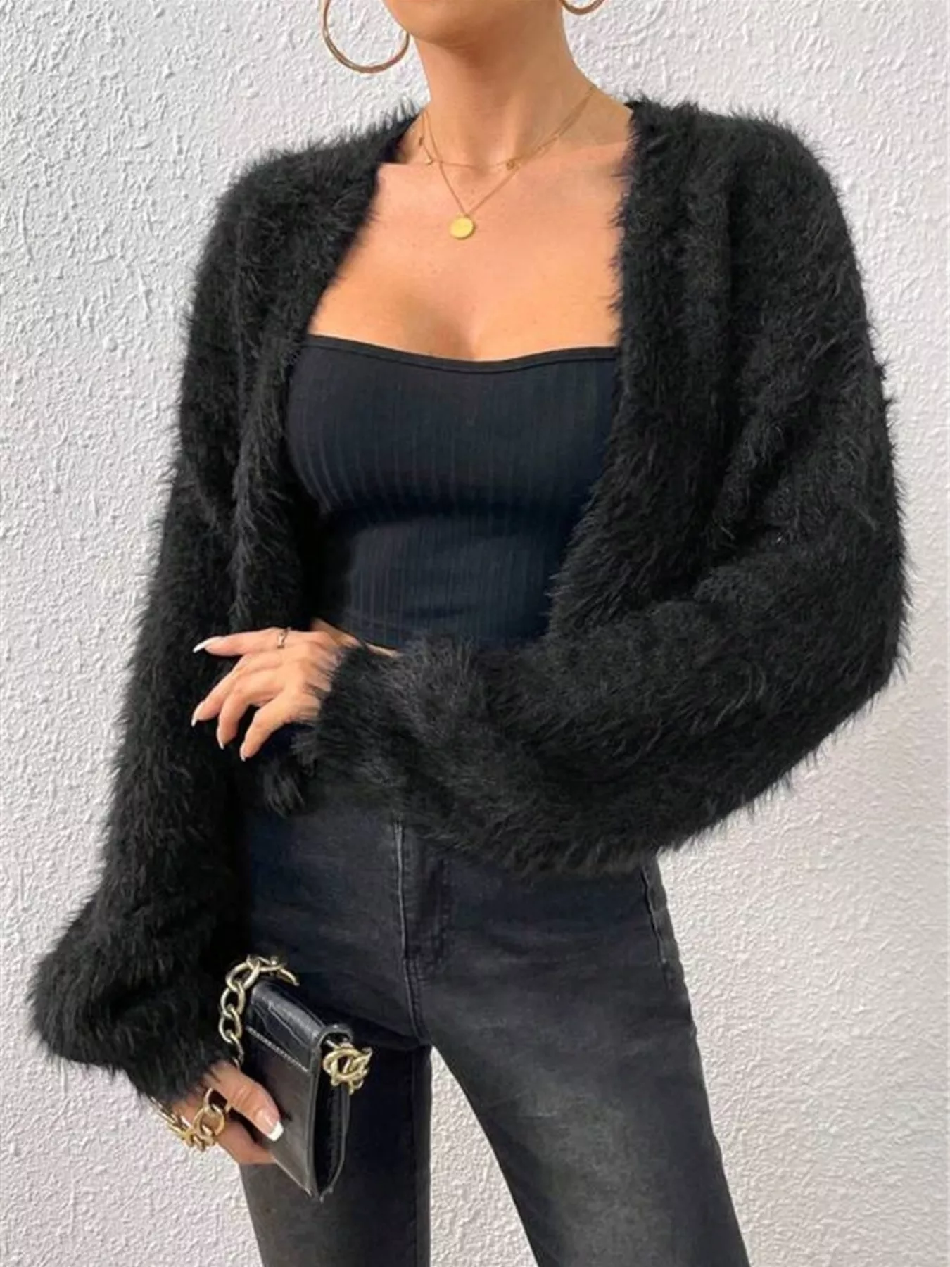 Open Front Long Sleeve Cardigan - Image 11