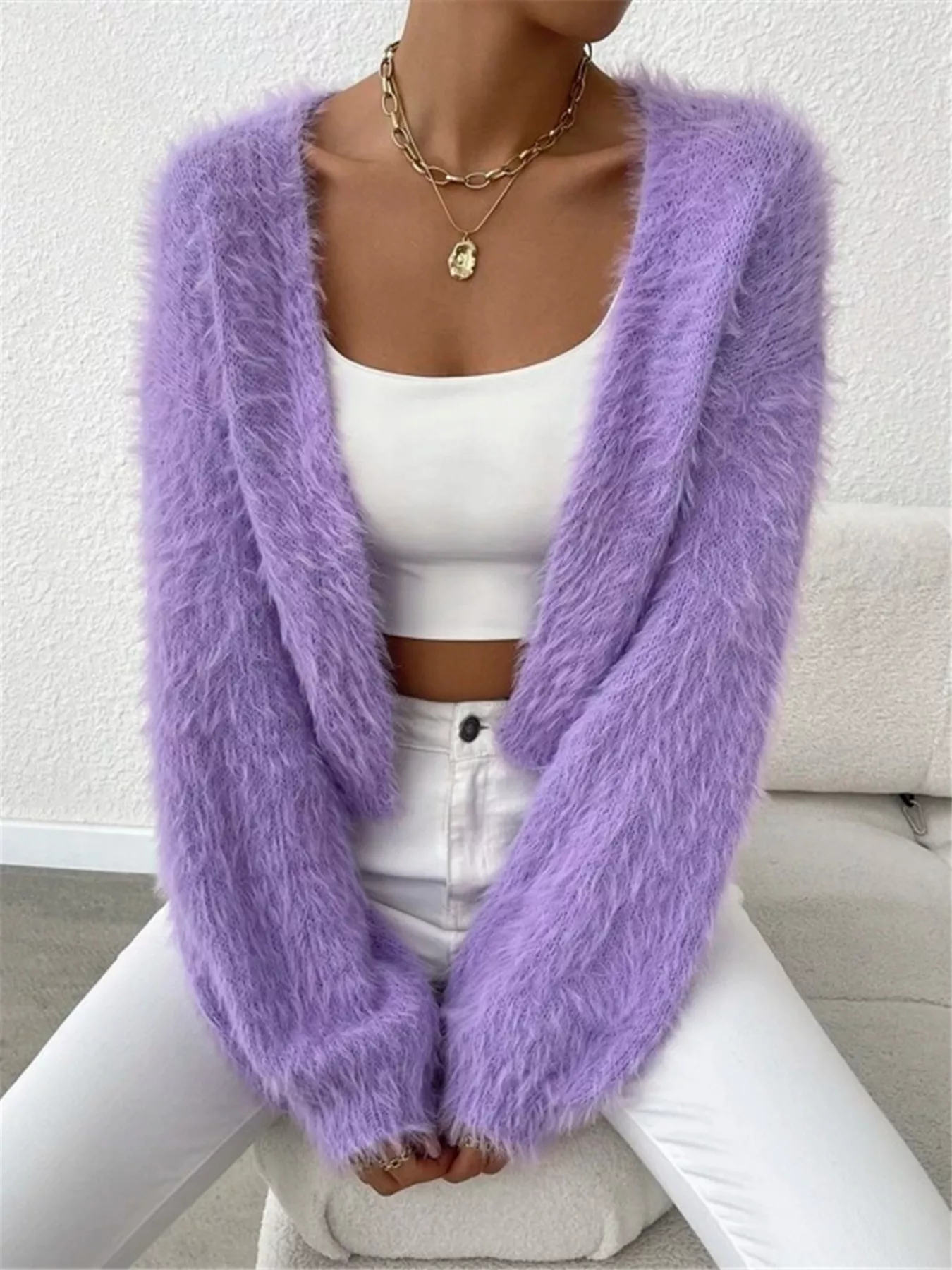 Open Front Long Sleeve Cardigan - Image 2
