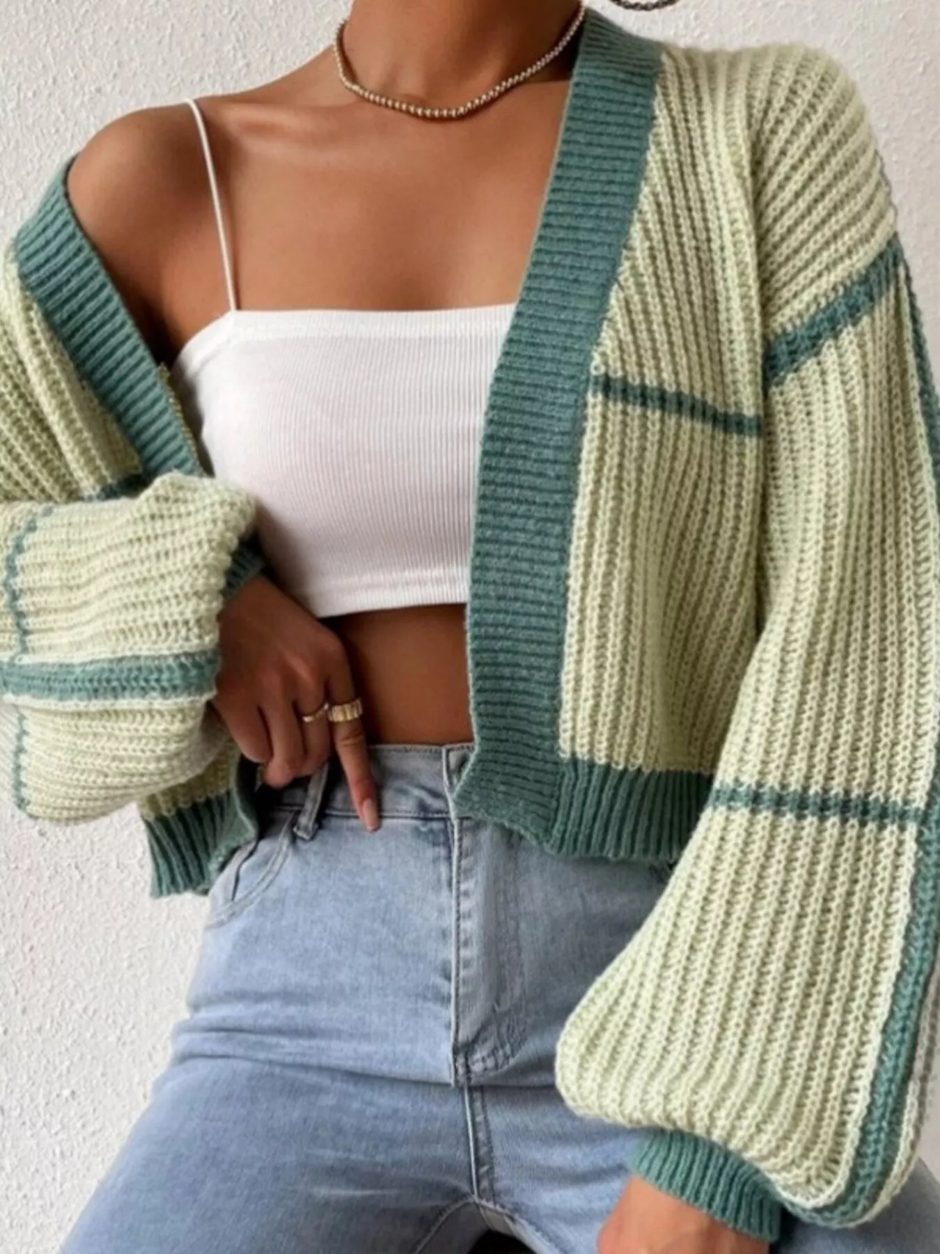Open Front Long Sleeve Cardigan - Image 7