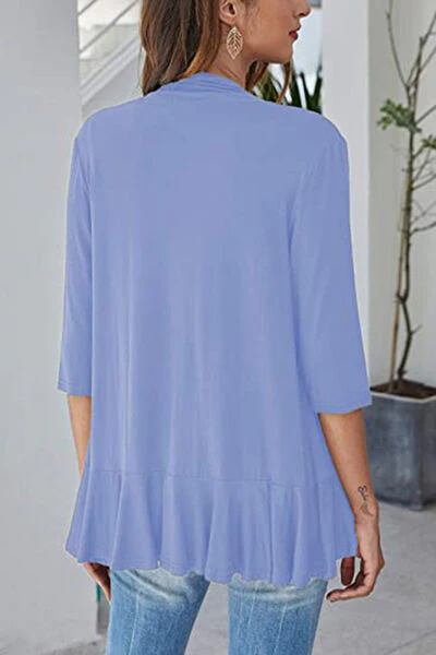 Open Front Three-Quarter Sleeve Cardigan - Image 18