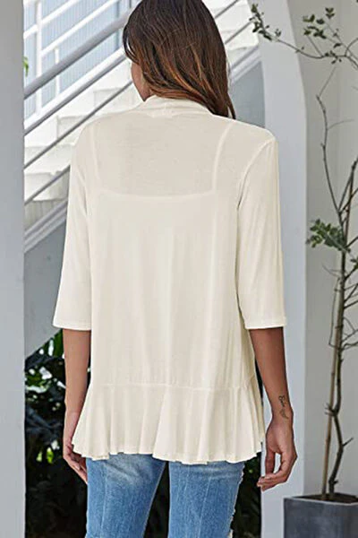 Open Front Three-Quarter Sleeve Cardigan - Image 21