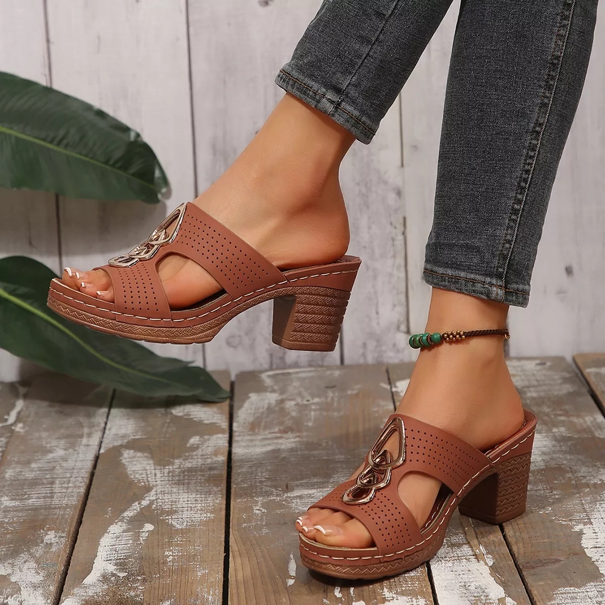 Open Toe Block Heel Sandals - Image 12