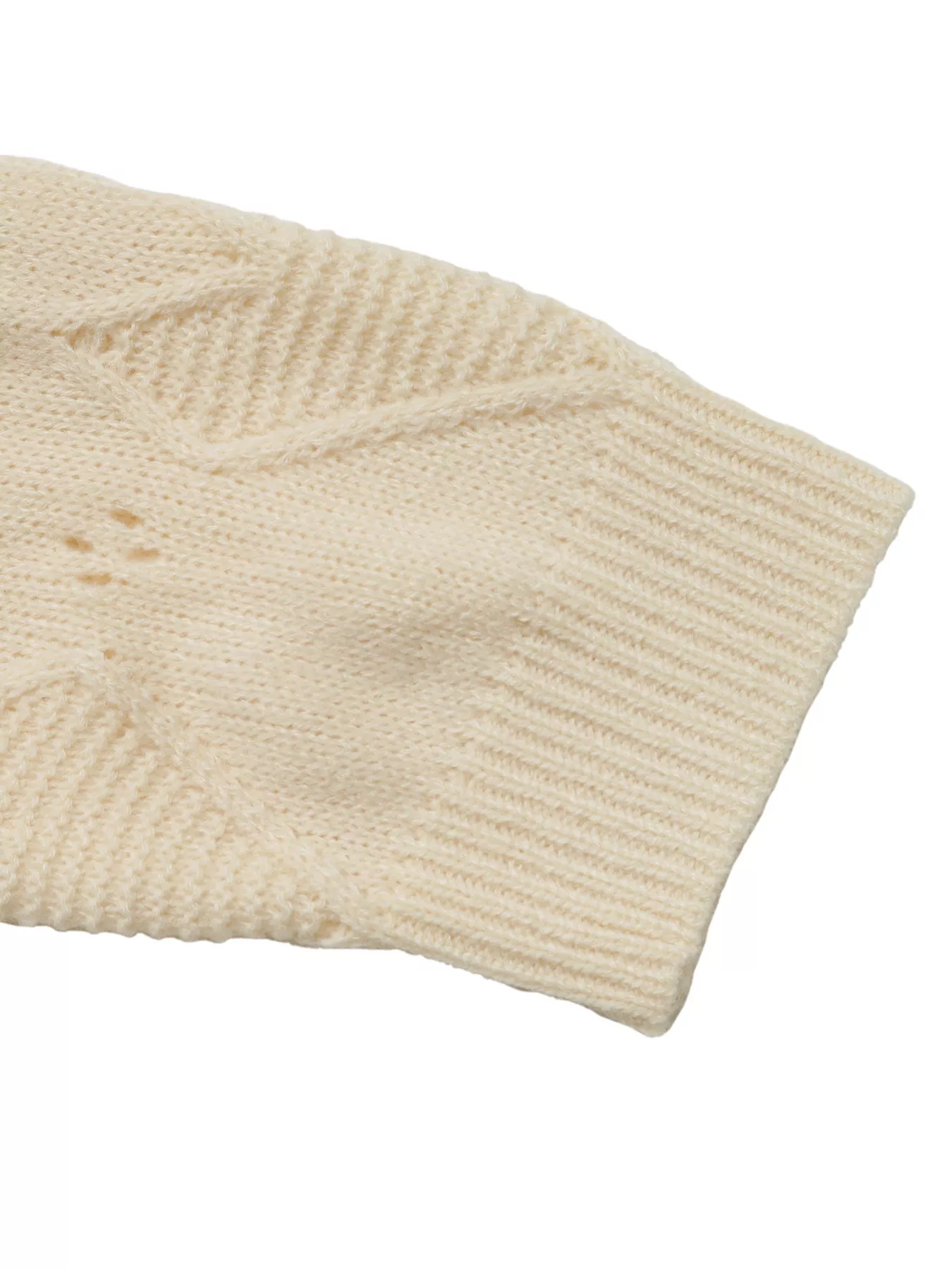 Openwork Heart Round Neck Sweater - Image 9