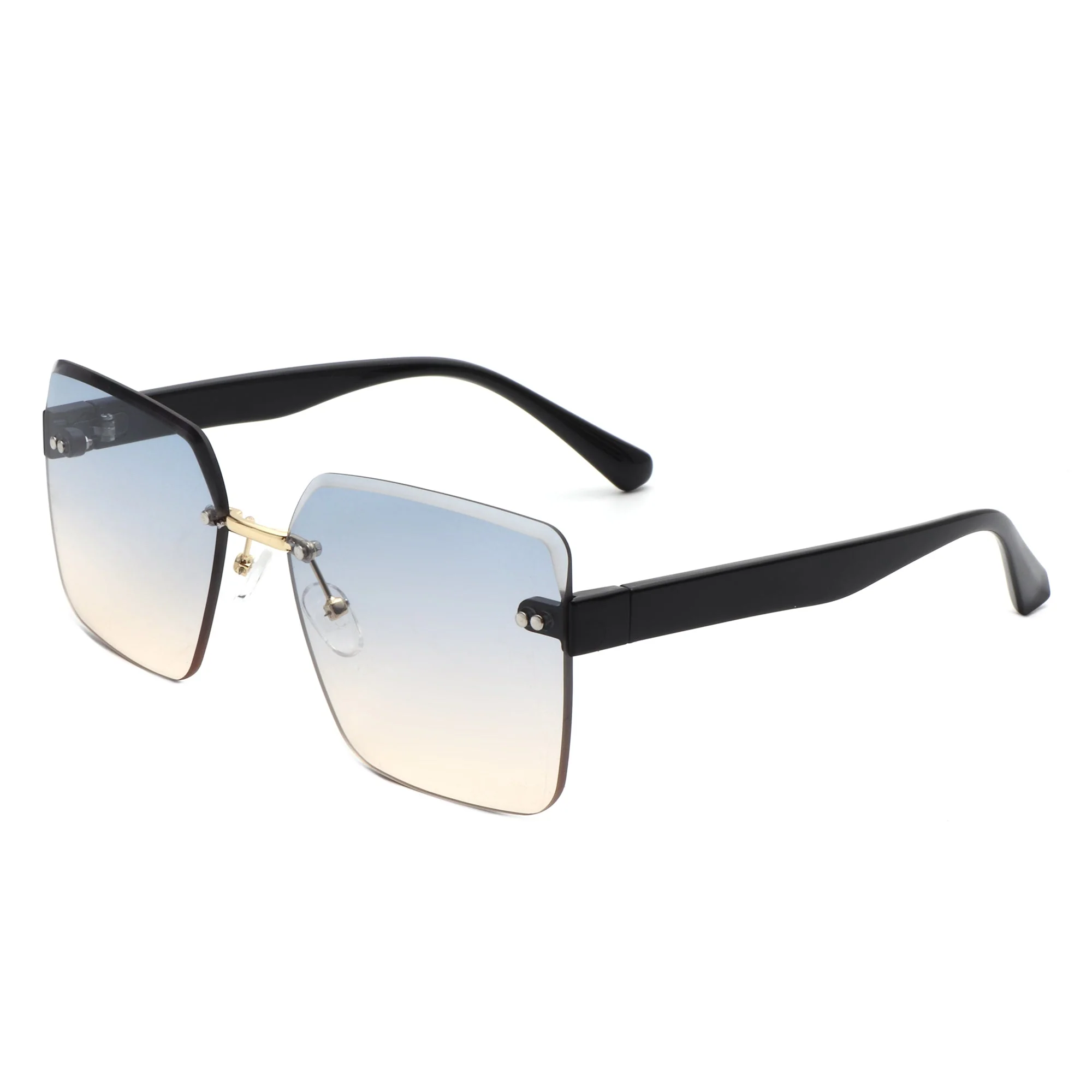 Orbit - Women's Rimless Tinted Square Fashion Sunglasses - Image 10