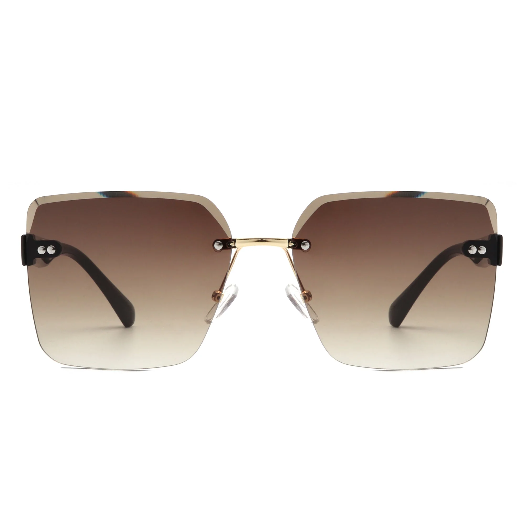 Orbit - Women's Rimless Tinted Square Fashion Sunglasses - Image 4