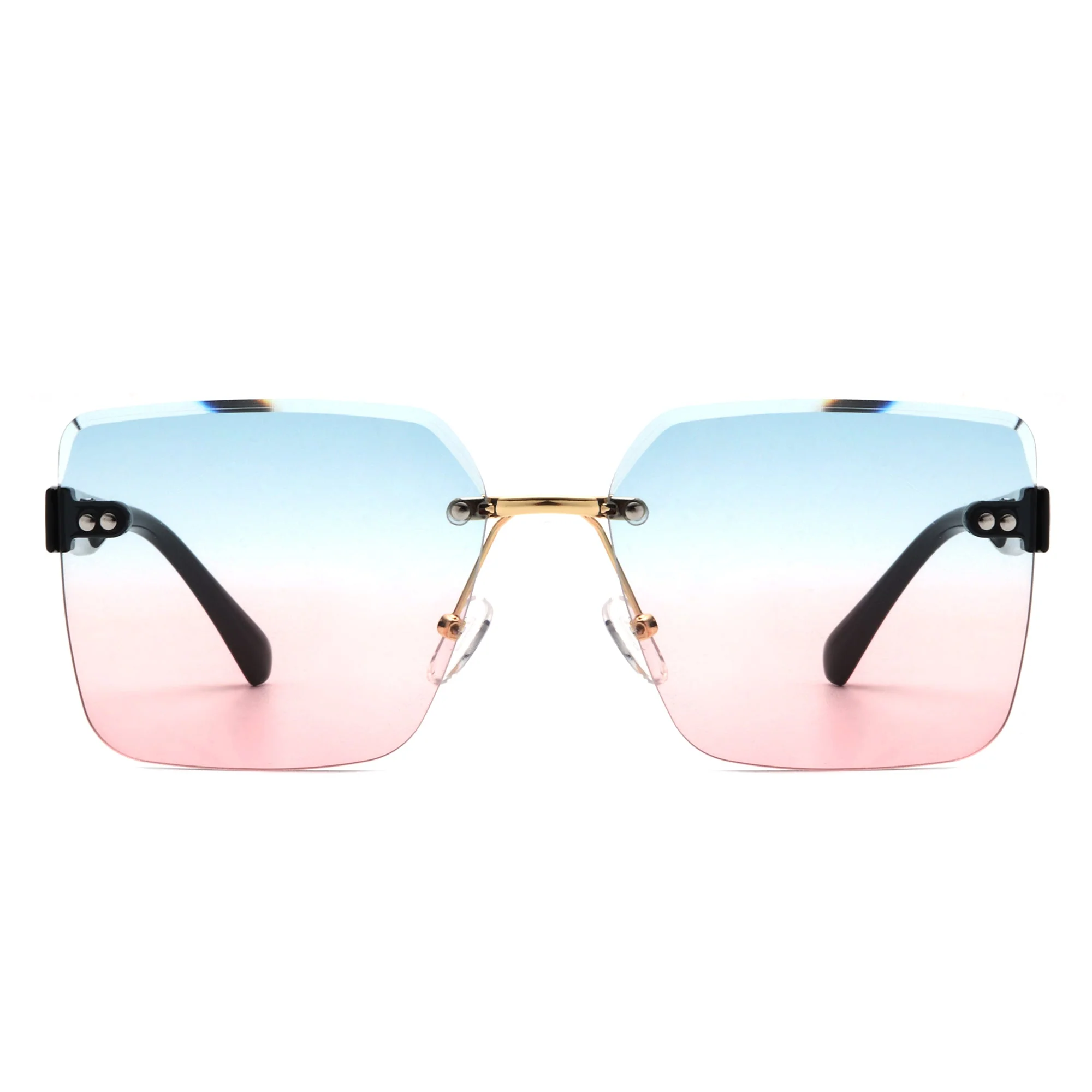 Orbit - Women's Rimless Tinted Square Fashion Sunglasses - Image 7