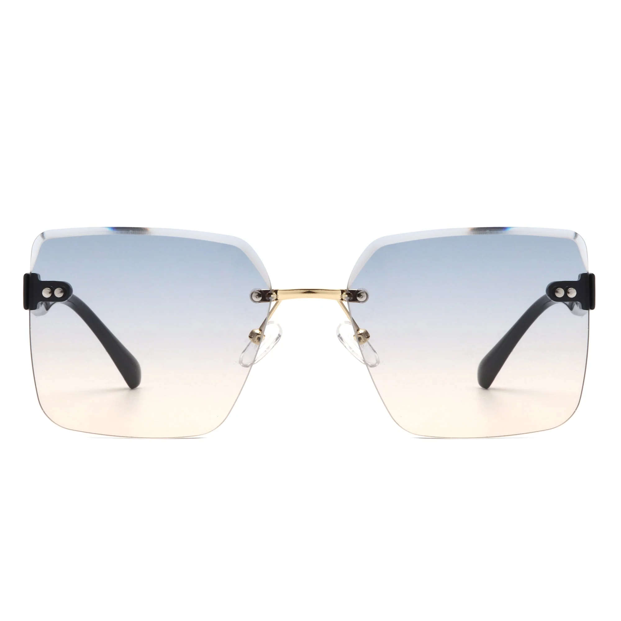 Orbit - Women's Rimless Tinted Square Fashion Sunglasses - Image 9