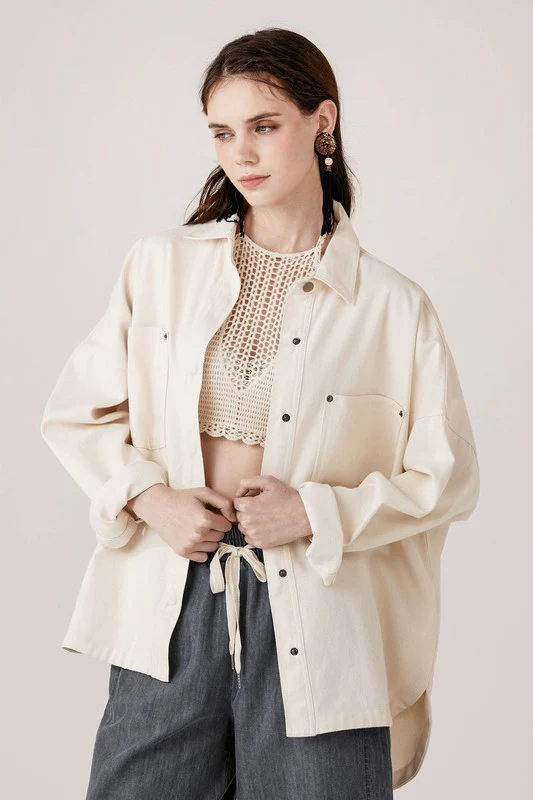 Oversized Denim Twill Shirt Jacket Shacket - Image 10