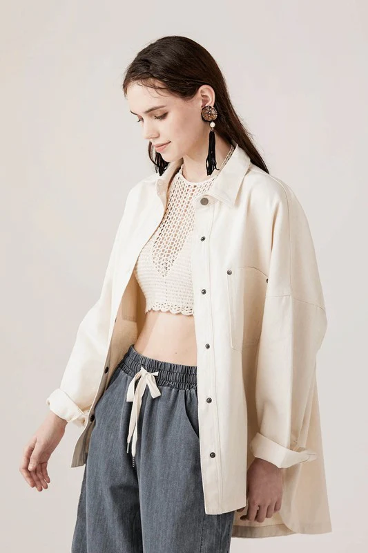 Oversized Denim Twill Shirt Jacket Shacket - Image 11