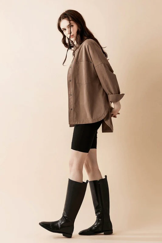 Oversized Denim Twill Shirt Jacket Shacket - Image 4