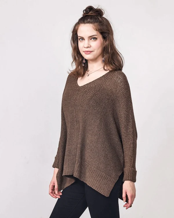 Oversized High Low Loose Lightweight Sweater - Image 15