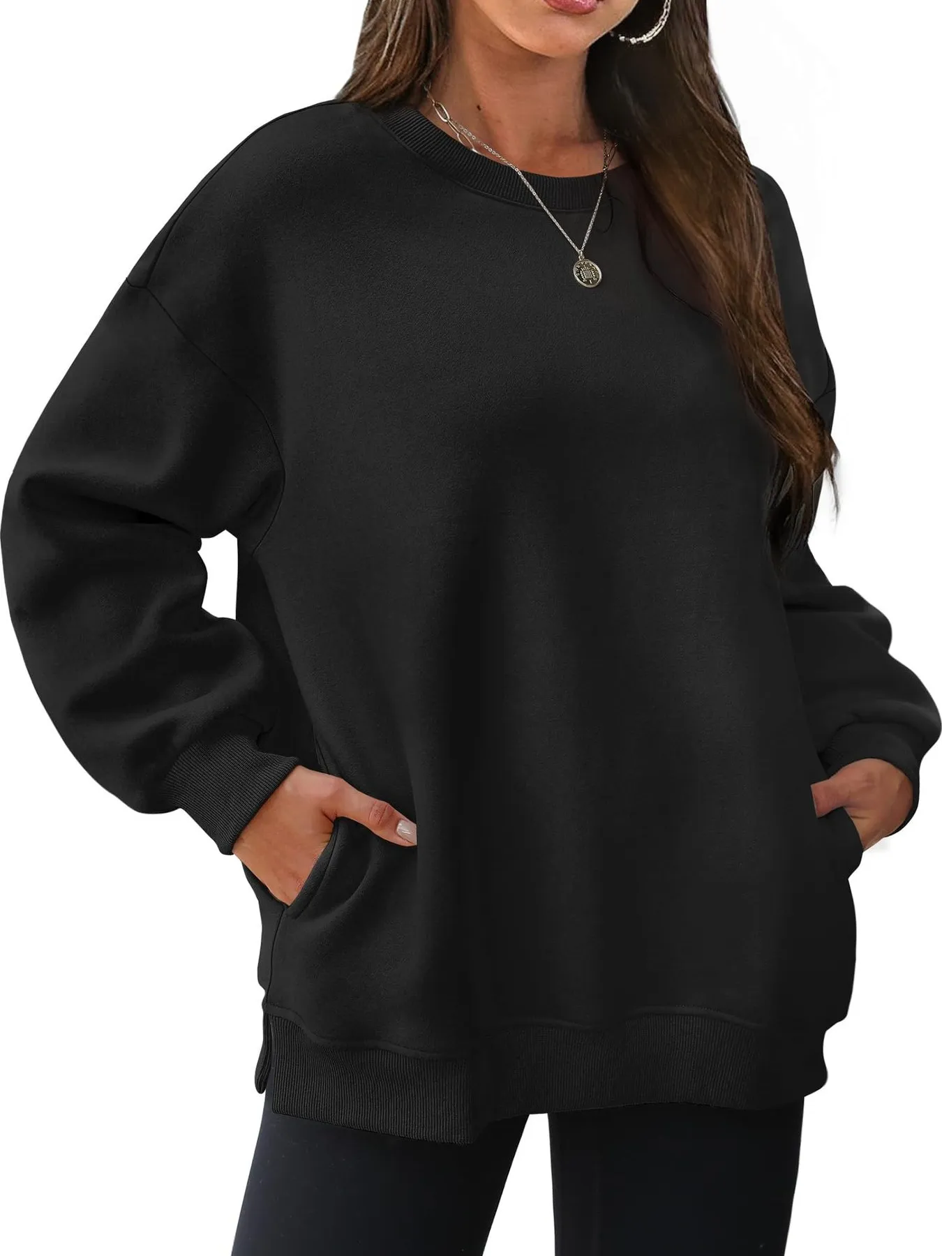Oversized Long Sleeve Crewneck Sweatshirt - Image 14