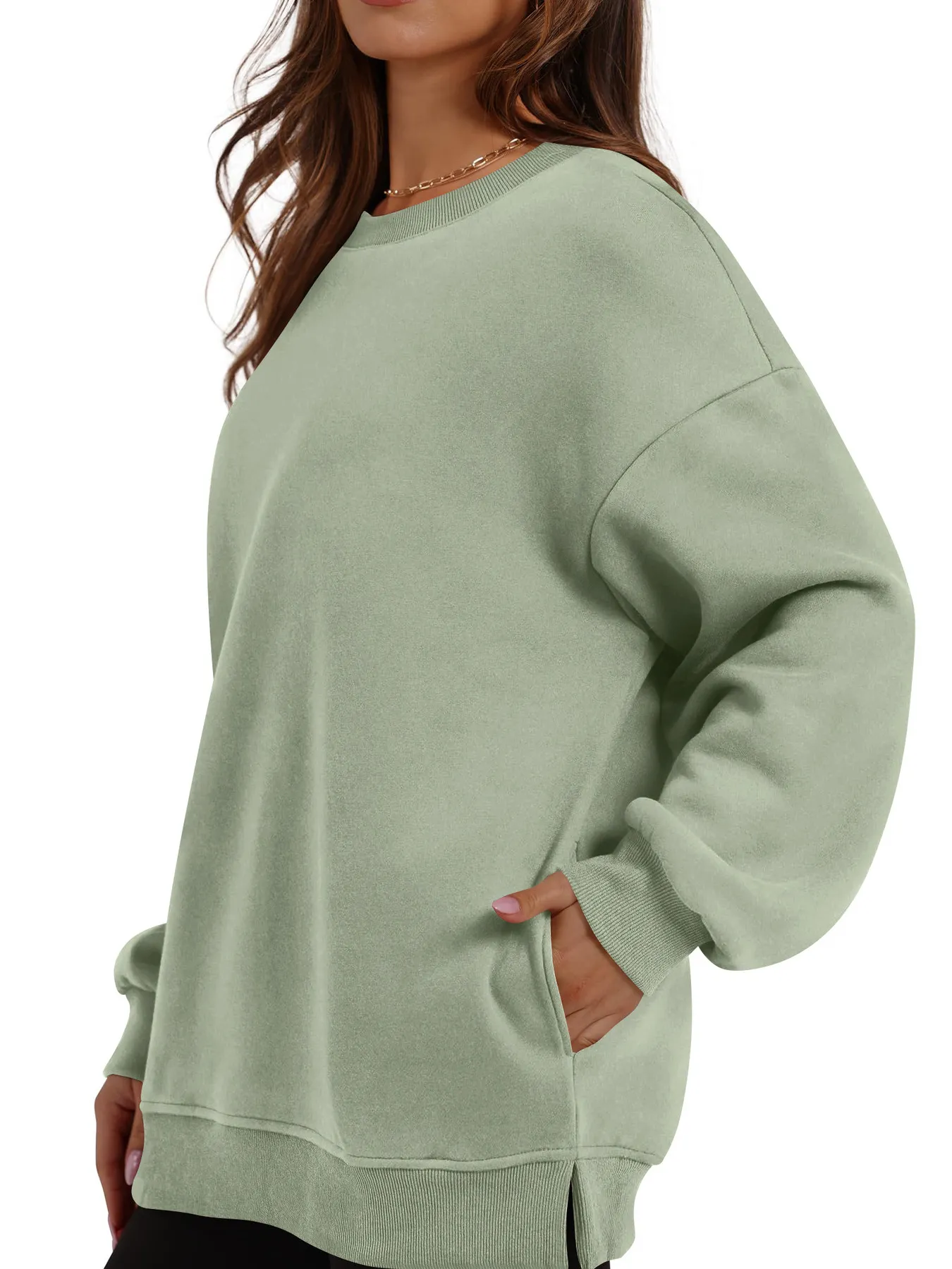 Oversized Long Sleeve Crewneck Sweatshirt - Image 2