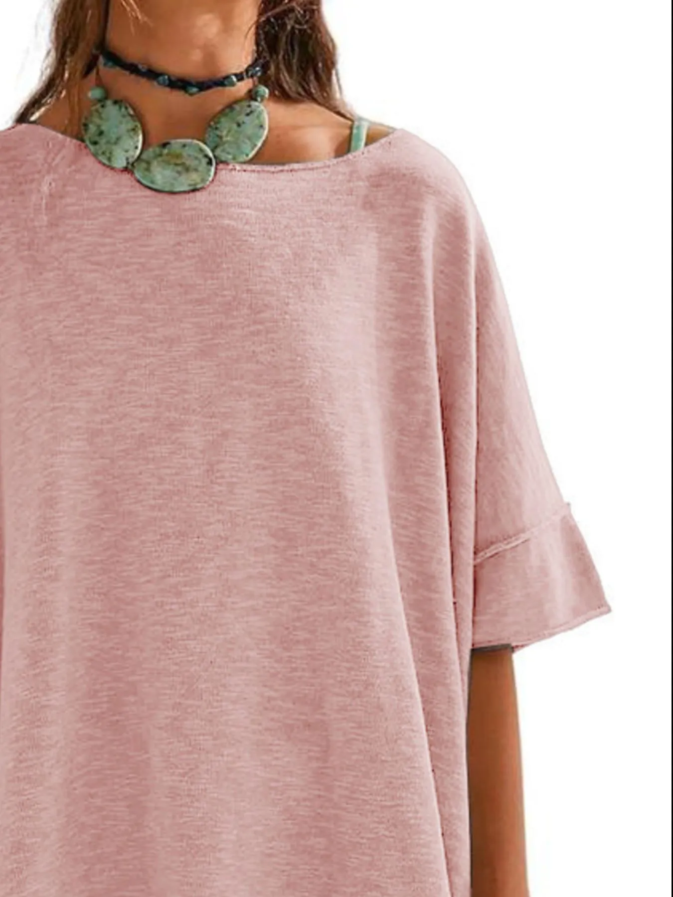 Oversized Round Neck Drop-Shoulder T-Shirt - Image 19