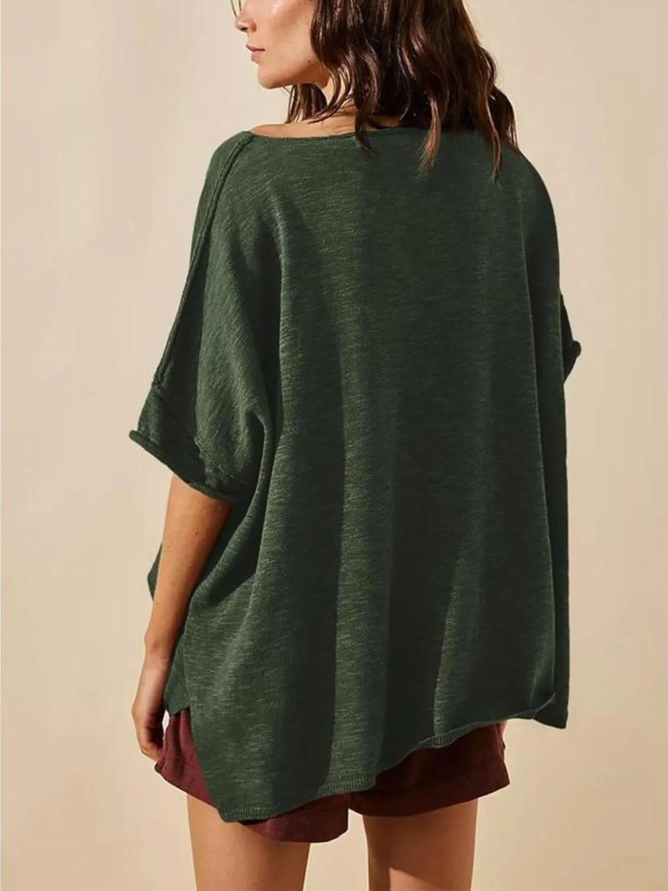 Oversized Round Neck Drop-Shoulder T-Shirt - Image 4