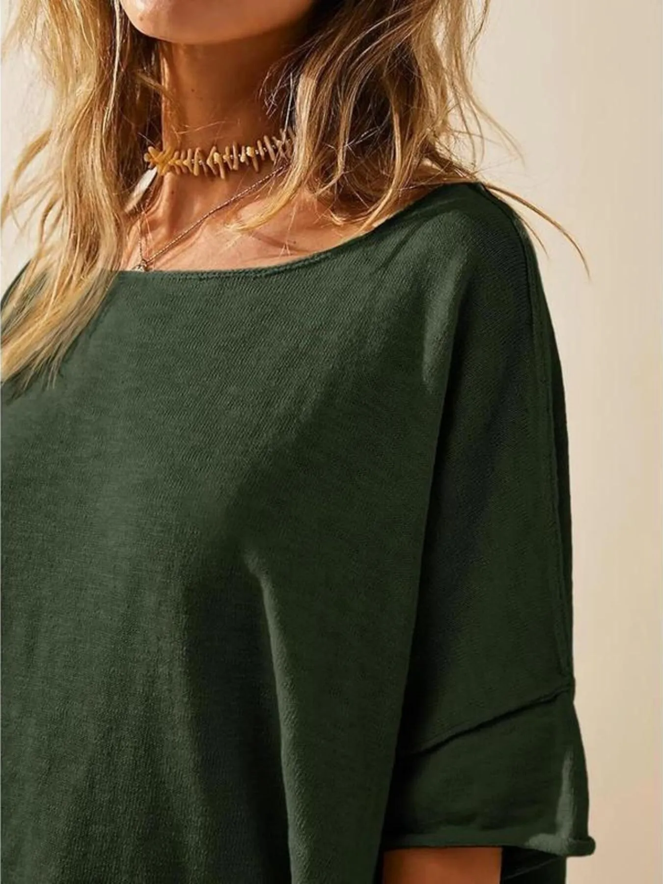 Oversized Round Neck Drop-Shoulder T-Shirt - Image 5