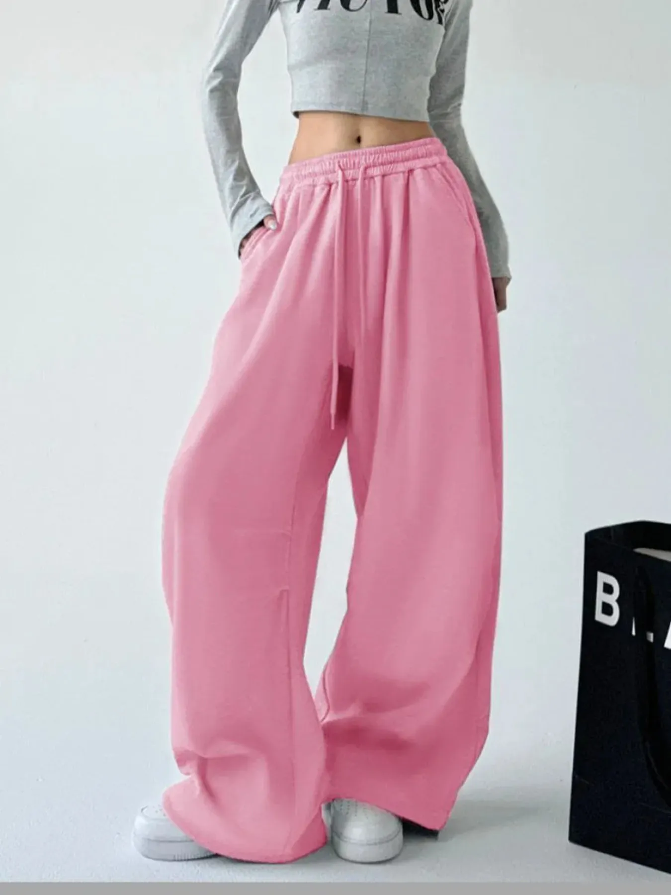 Oversized Wide Leg Drawstring Pants - Image 10