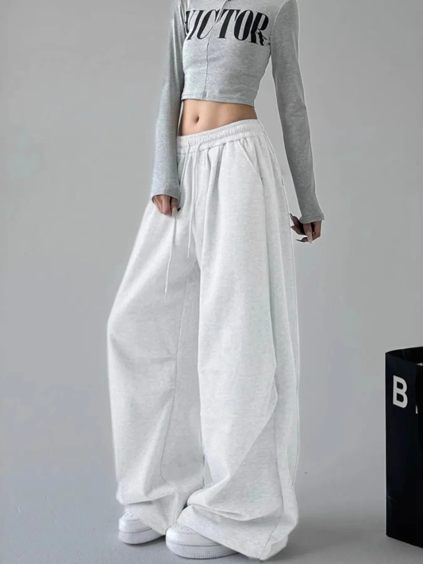 Oversized Wide Leg Drawstring Pants - Image 2