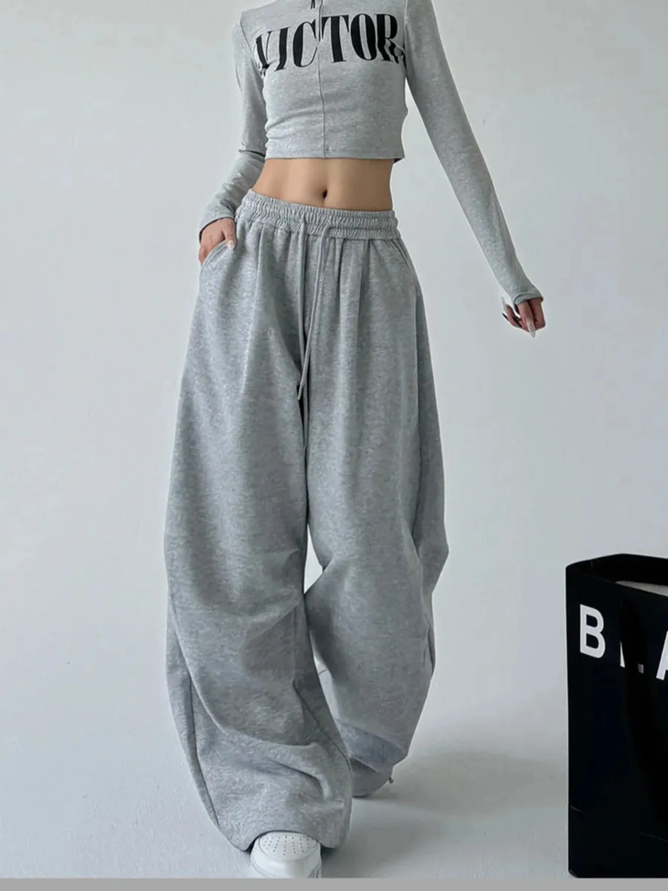 Oversized Wide Leg Drawstring Pants - Image 7