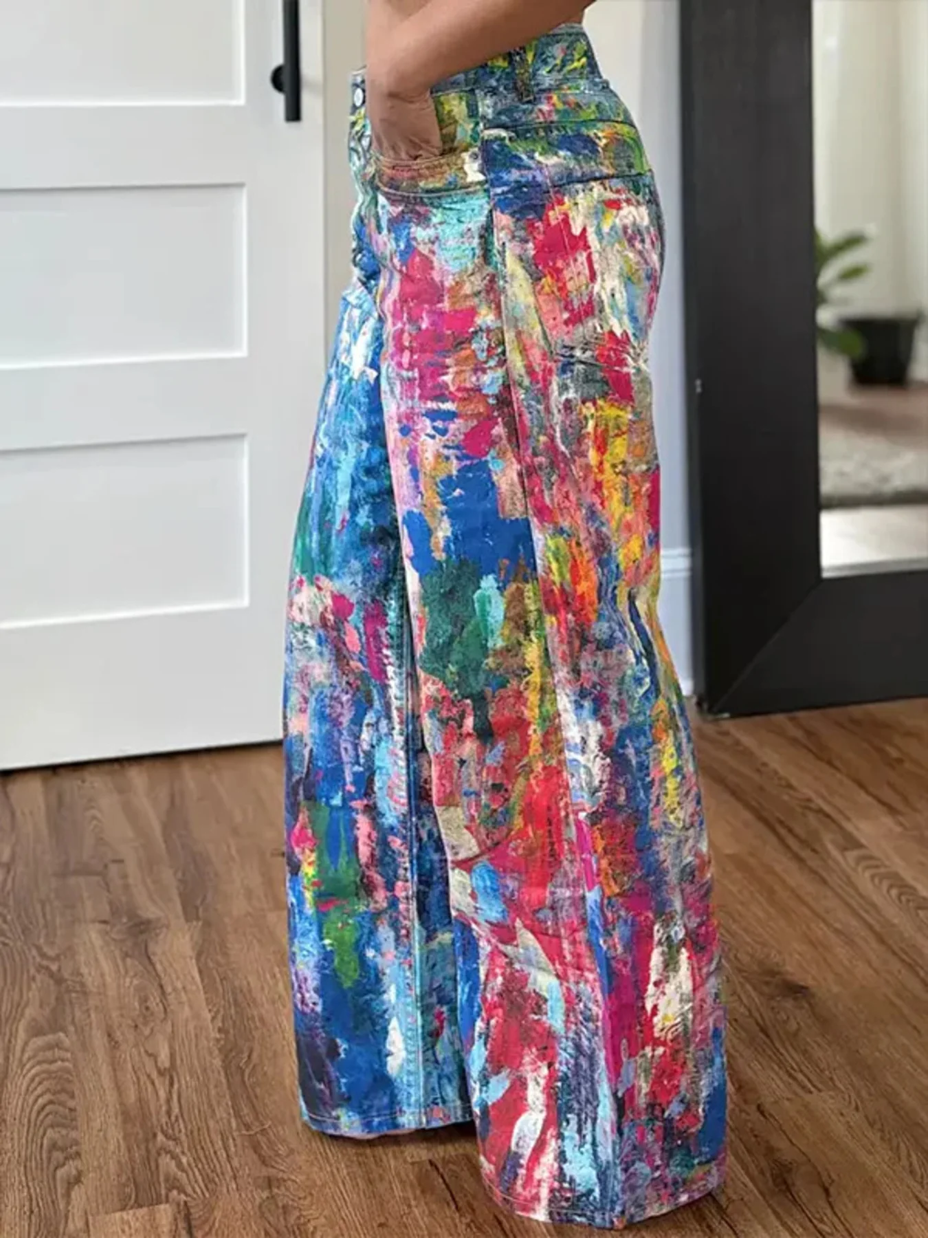 Painted Wide Leg Pants - Image 2