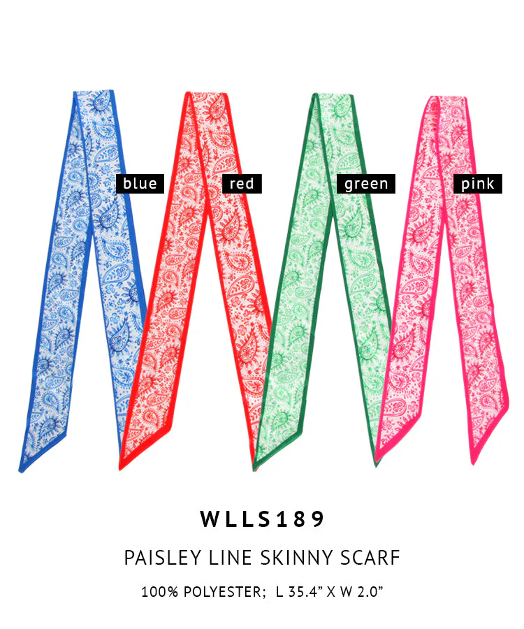 Paisley Line Skinny Scarf - Image 9
