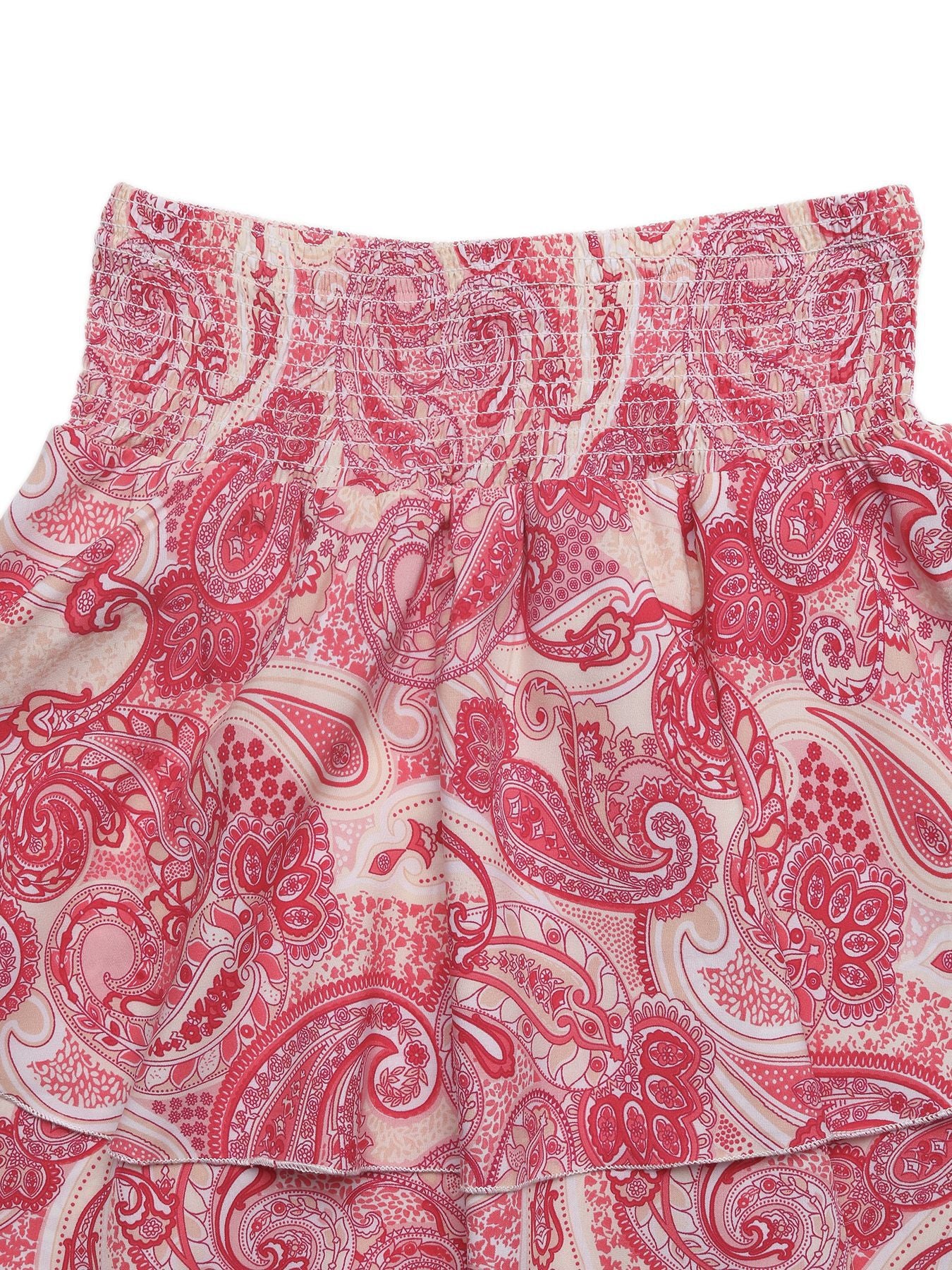 Paisley Print Tube Top and Ruffle Mini Skirt Set - Image 7