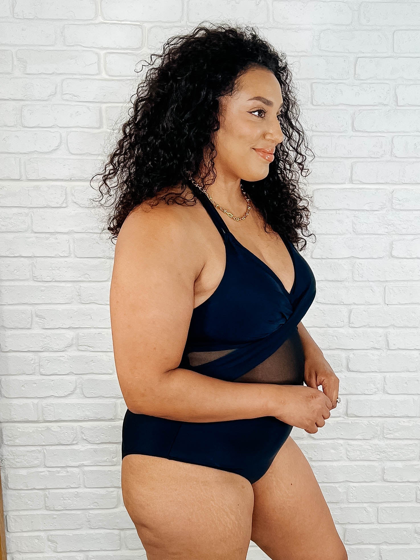 Palma Mesh Detail Halter Swimsuit - Image 5