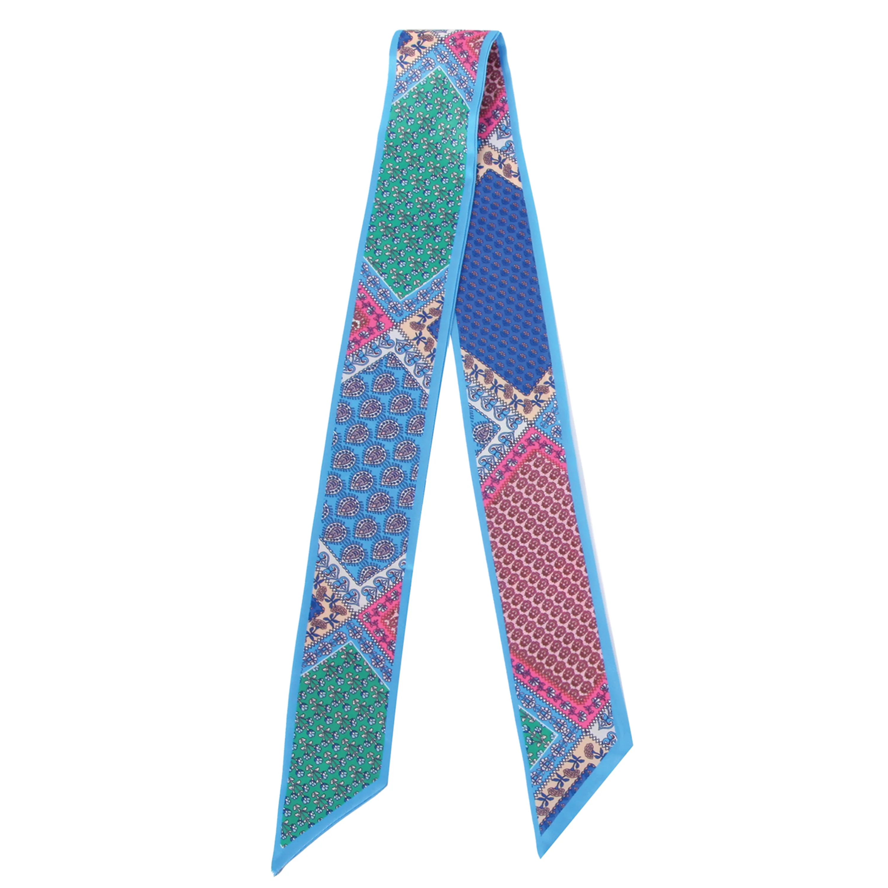 Patchwork Pattern Skinny Scarf - Image 2