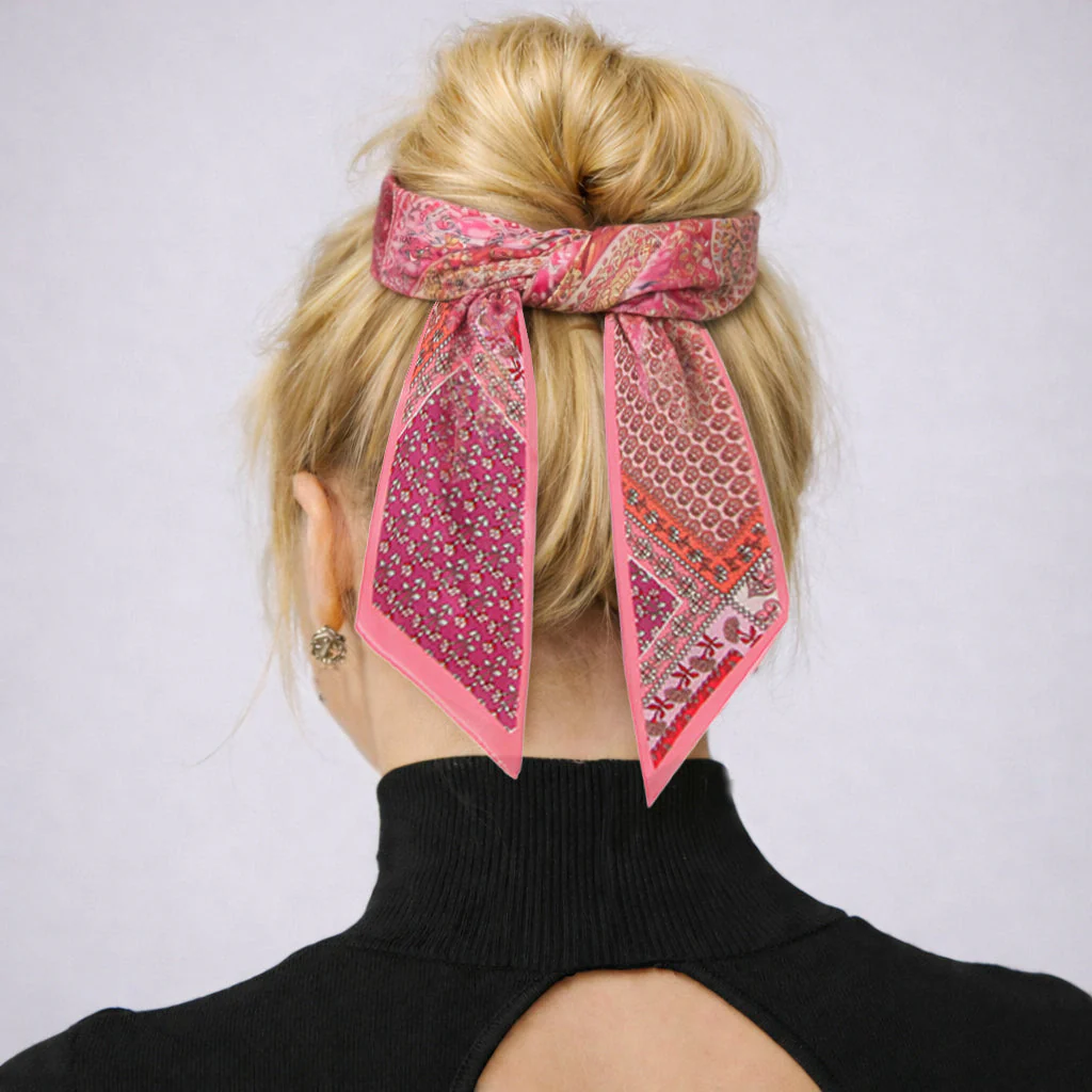 Patchwork Pattern Skinny Scarf - Image 5